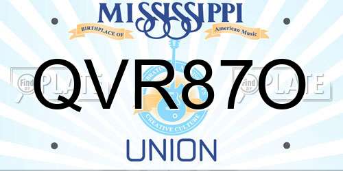 QVR87O Mississippi License Plate