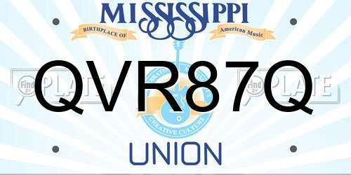 QVR87Q Mississippi License Plate