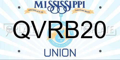 QVRB20 Mississippi License Plate