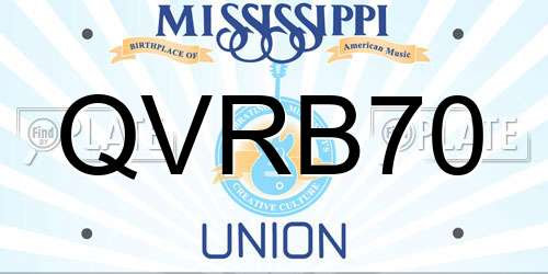 QVRB70 Mississippi License Plate