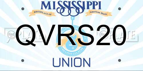 QVRS20 Mississippi License Plate