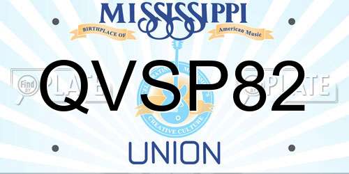 QVSP82 Mississippi License Plate