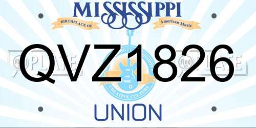 QVZ1826 Mississippi License Plate