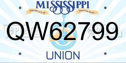 QW62799 Mississippi License Plate