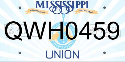 QWH0459 Mississippi License Plate