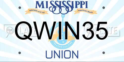 QWIN35 Mississippi License Plate