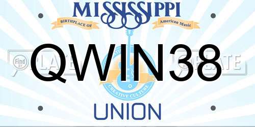 QWIN38 Mississippi License Plate