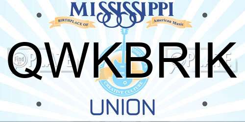QWKBRIK Mississippi License Plate