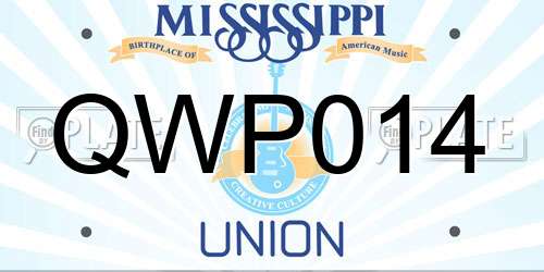 QWP014 Mississippi License Plate