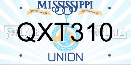 QXT310 Mississippi License Plate