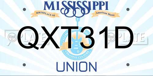 QXT31D Mississippi License Plate