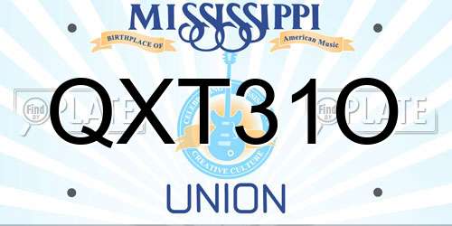 QXT31O Mississippi License Plate
