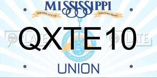 QXTE10 Mississippi License Plate