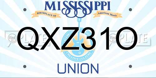 QXZ31O Mississippi License Plate