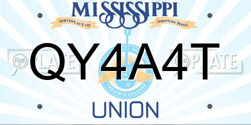 QY4A4T Mississippi License Plate
