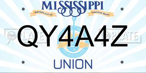 QY4A4Z Mississippi License Plate