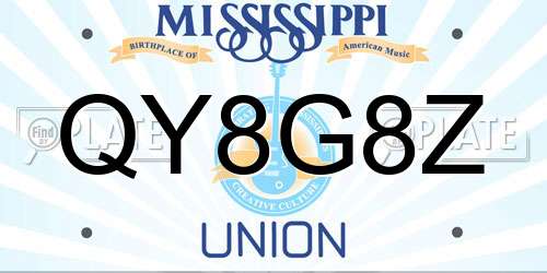 QY8G8Z Mississippi License Plate