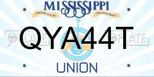 QYA44T Mississippi License Plate