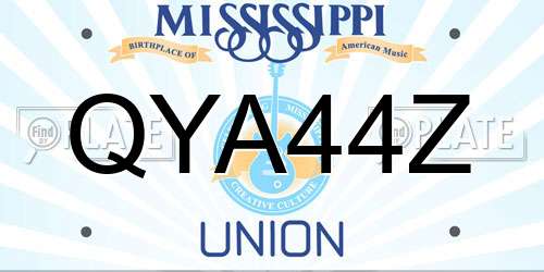 QYA44Z Mississippi License Plate