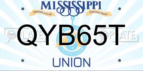 QYB65T Mississippi License Plate