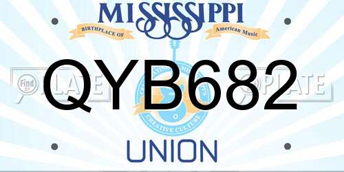 QYB682 Mississippi License Plate