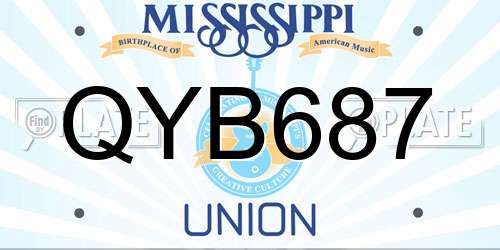 QYB687 Mississippi License Plate