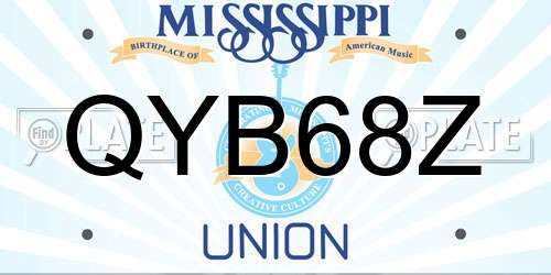 QYB68Z Mississippi License Plate