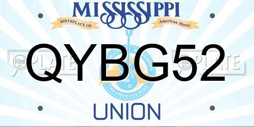 QYBG52 Mississippi License Plate