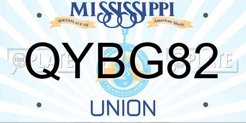 QYBG82 Mississippi License Plate
