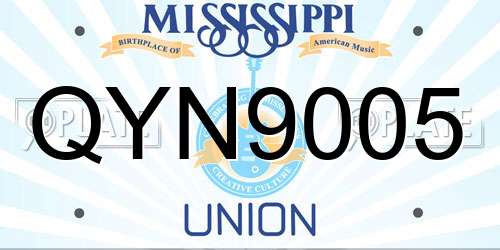 QYN9005 Mississippi License Plate
