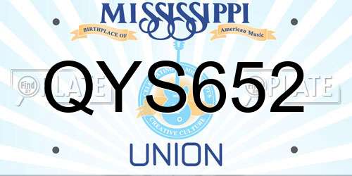 QYS652 Mississippi License Plate