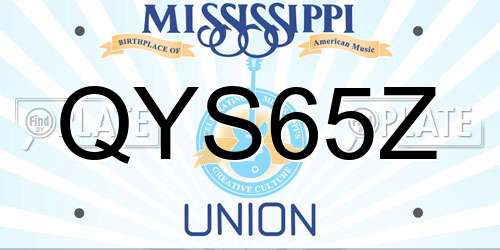 QYS65Z Mississippi License Plate