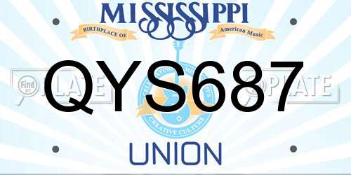 QYS687 Mississippi License Plate