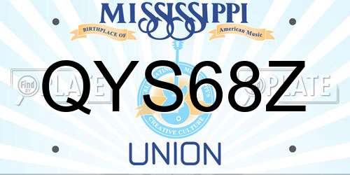 QYS68Z Mississippi License Plate