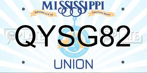 QYSG82 Mississippi License Plate