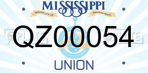 QZ00054 Mississippi License Plate