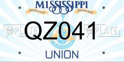 QZ041 Mississippi License Plate
