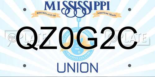 QZ0G2C Mississippi License Plate