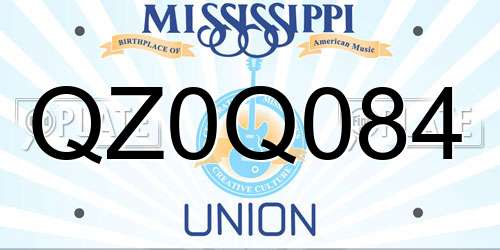 QZ0Q084 Mississippi License Plate