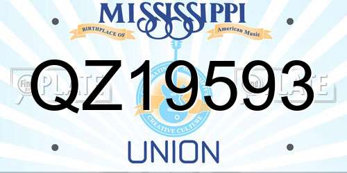 QZ19593 Mississippi License Plate