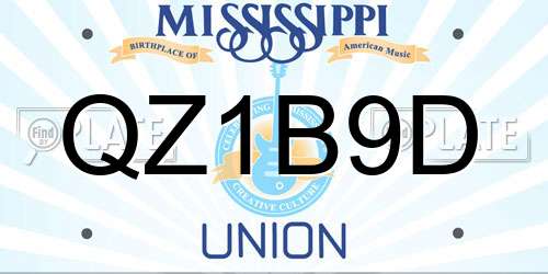 QZ1B9D Mississippi License Plate