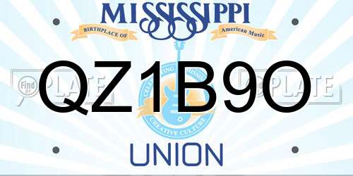 QZ1B9O Mississippi License Plate