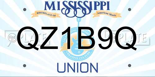 QZ1B9Q Mississippi License Plate