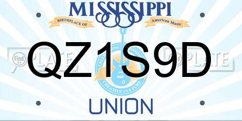 QZ1S9D Mississippi License Plate