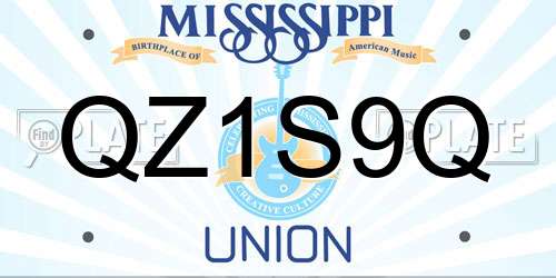 QZ1S9Q Mississippi License Plate