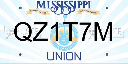 QZ1T7M Mississippi License Plate