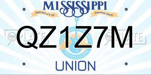 QZ1Z7M Mississippi License Plate