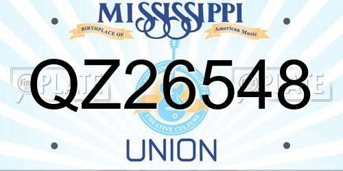 QZ26548 Mississippi License Plate