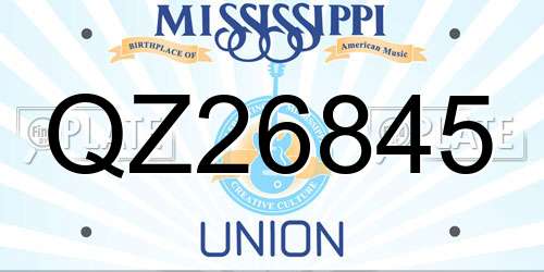 QZ26845 Mississippi License Plate