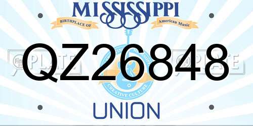 QZ26848 Mississippi License Plate